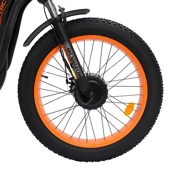 Ecotric 48V 24"x4.0 Front 20"x4.0 Rear Tires Tricycle electric bike with Front Basket + Rear Rack