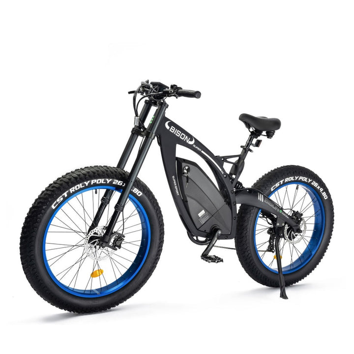 Ecotric 48v 17.5AH 1000W big fat tire ebike Bison-Matt Black