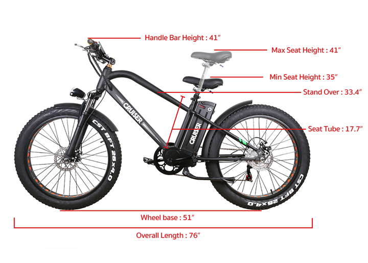 NAKTO 26” Super Cruiser Electric Bike