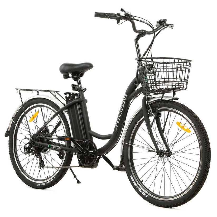 Ecotric 26inch Peacedove electric city bike with basket and rear rack