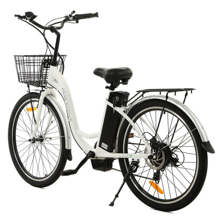 Ecotric 26inch Peacedove electric city bike with basket and rear rack