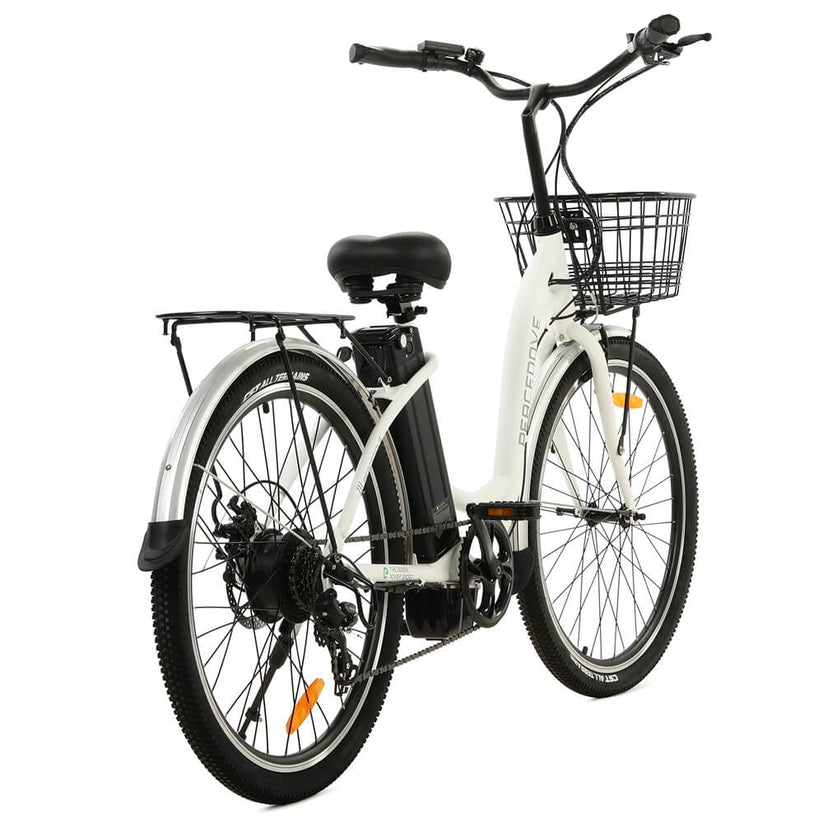 Ecotric 26inch Peacedove electric city bike with basket and rear rack