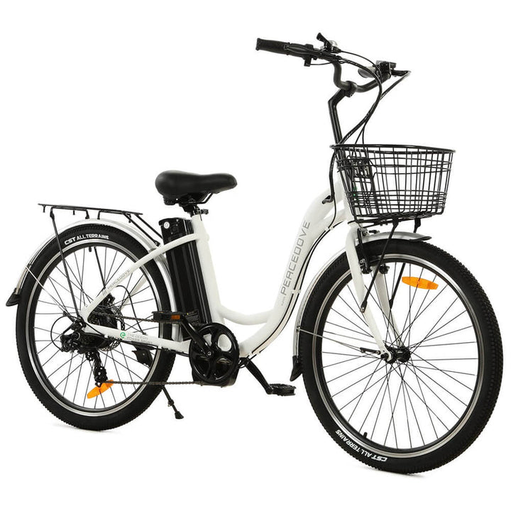 Ecotric 26inch Peacedove electric city bike with basket and rear rack